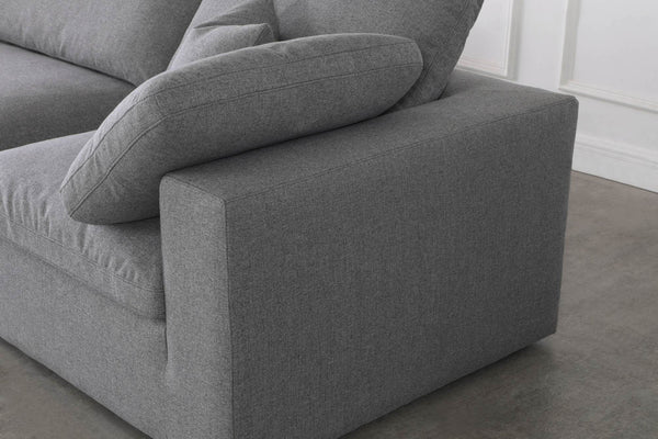 Carmen Cloud Modular Sofa In Grey Linen Fabric