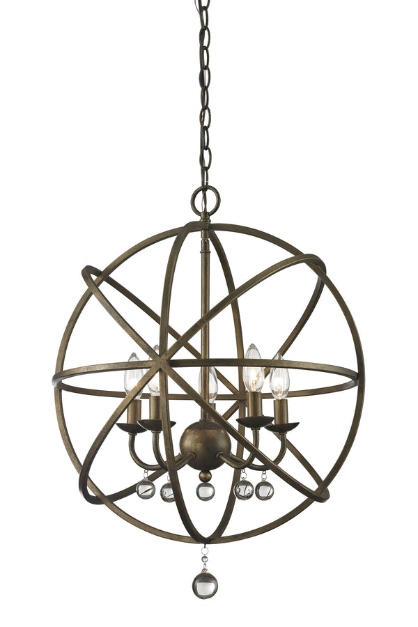 Acadia 5 Light Pendant in Golden Bronze Finish