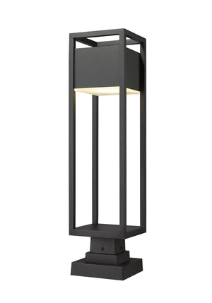Barwick 1 Light Outdoor Pier Mounted Fixture in Black Finish
