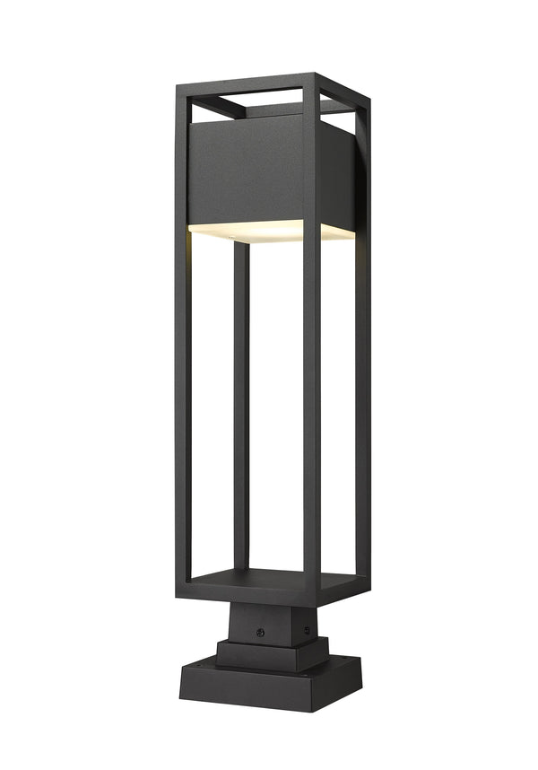 Barwick 1 Light Outdoor Pier Mounted Fixture in Black Finish