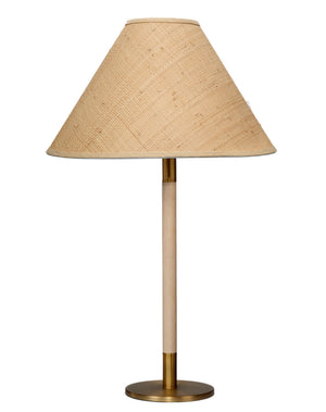 Morgana Wood and Metal Table Lamp with Raffia Shade
