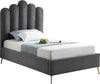 Anita Twin Bed In Grey Velvet
