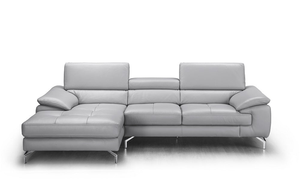 Kieran Premium Leather Sectional in Left Hand Facing Chaise 