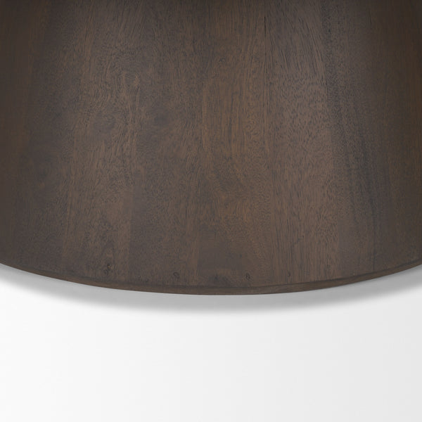 Takoda Dark Brown Wood Tapered Drum Nesting Coffee Tables