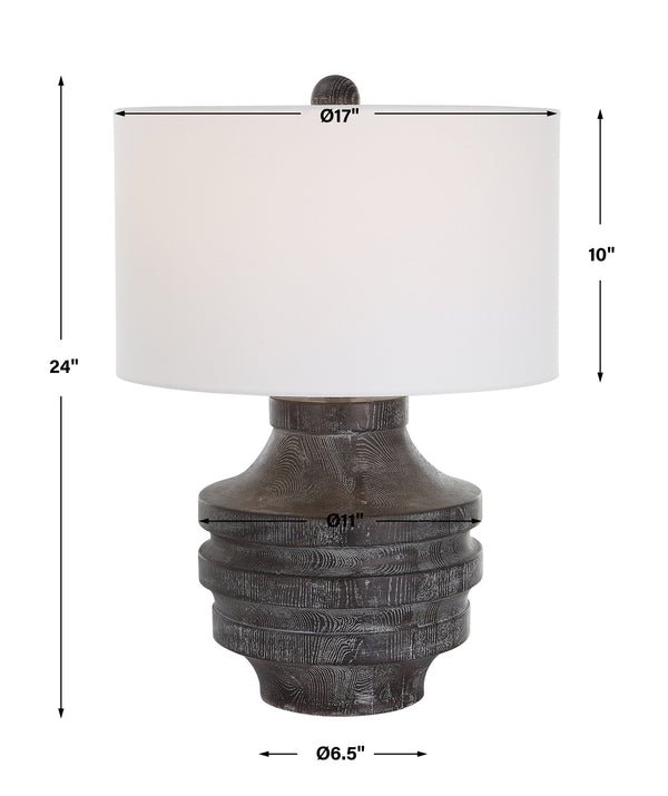 Timber Carved Wood Table Lamp