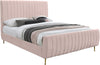 Marcos Full Bed In Pink Velvet