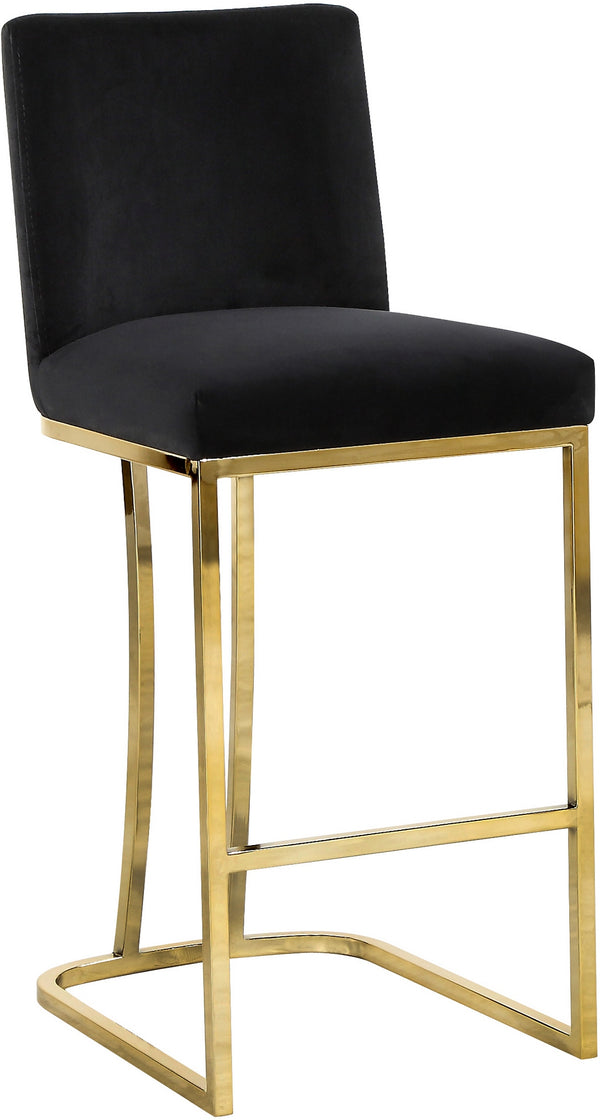 Rick Stool In Black Velvet and Gold