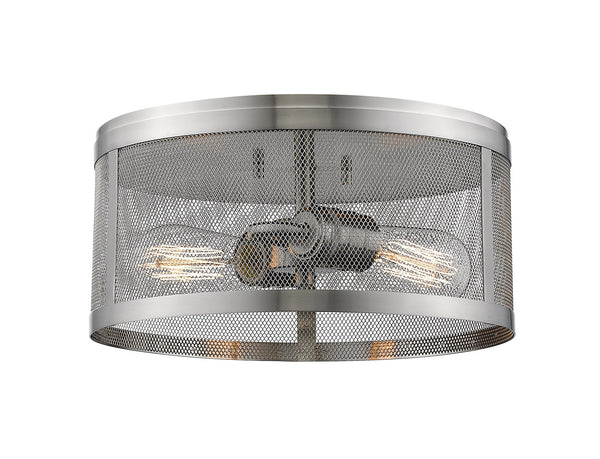 Meshsmith 2 Light Flush Mount in Brushed Nickel Finish