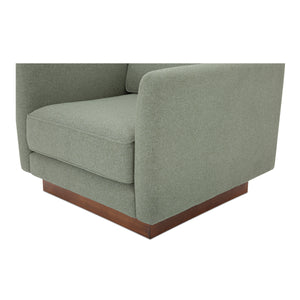 Moe's Vernon Accent Chair in Sage with Plinth Base