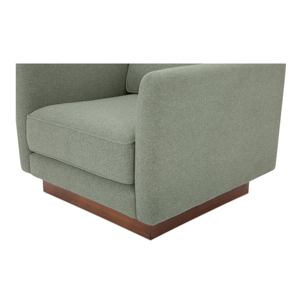 Moe's Vernon Accent Chair in Sage with Plinth Base