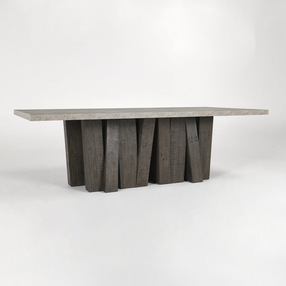 Simone Solid Wood Dining Table with Concrete Top