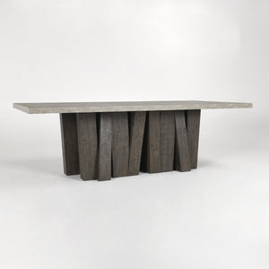 Simone Solid Wood Dining Table with Concrete Top
