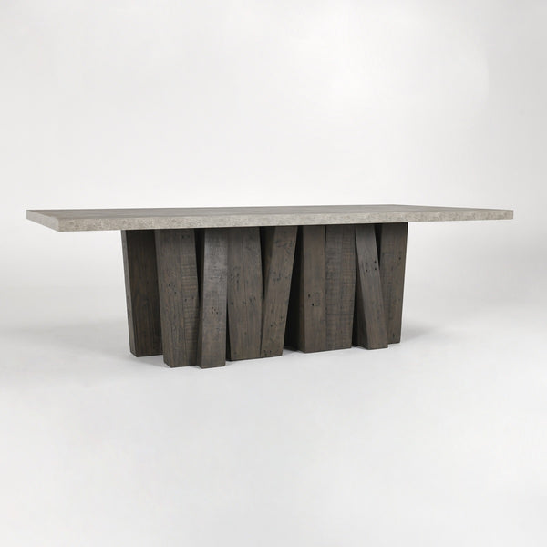 Simone Solid Wood Dining Table with Concrete Top