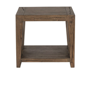Troy Solid Wood Square End Table - Suede Brown