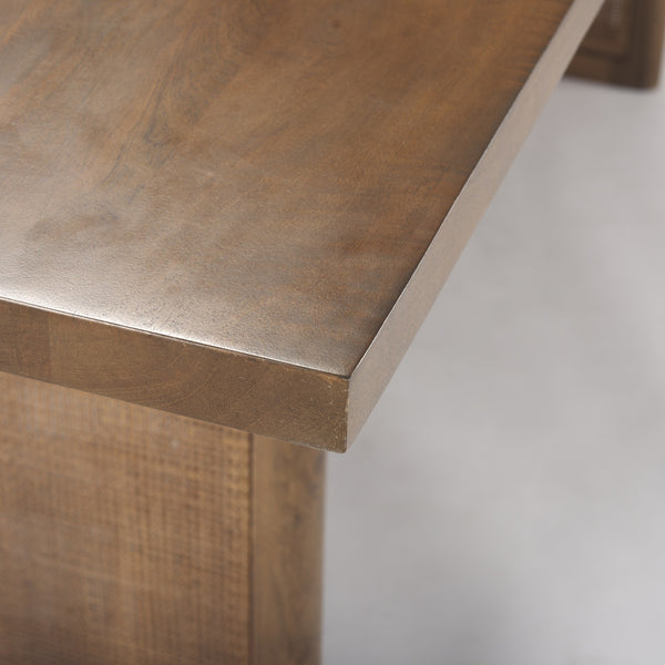 Grier 84L Medium Brown Wood w/ Cane Dining Table