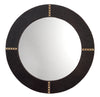 Round Cross Stitch Round Wall Mirror, Espresso Hide