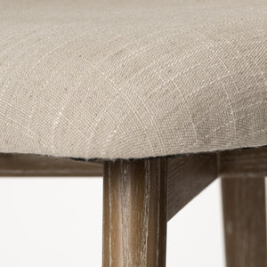 Ronald II Cream Fabric Wrap Brown Wooden Base Dining Chair