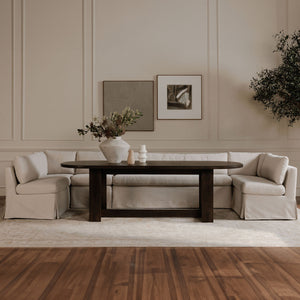 Moe's Fable Slipcover Dining Banquette U-Shape Beige 168"