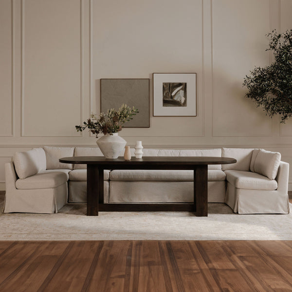 Moe's Fable Slipcover Dining Banquette U-Shape Beige 168"