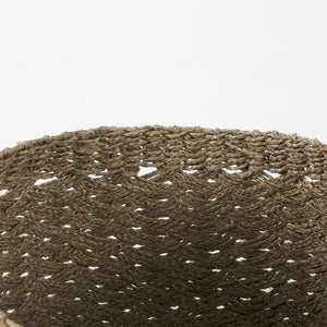 Jarek 15.0L x 15.0W x 11.8H (Set of 3) Medium Brown Seagrass Basket Cross Weave Round Basket