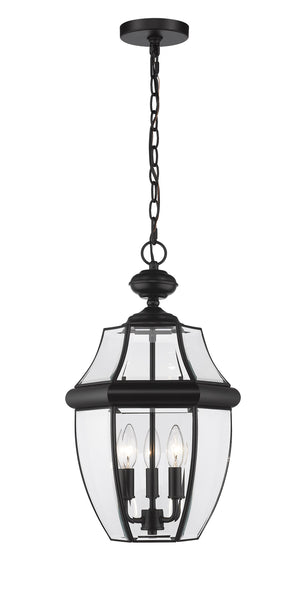 Westover 3 Light Outdoor Chain Mount Ceiling Fixture in Black Finish