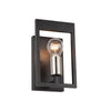 Sutherland 1 Light Wall Light in Black & Brushed Nickel