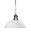 Shark 1 Light Pendant in Brushed Nickel Finish