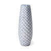 Troi II Large Blue White Fishscale Pattern Ceramic Vase