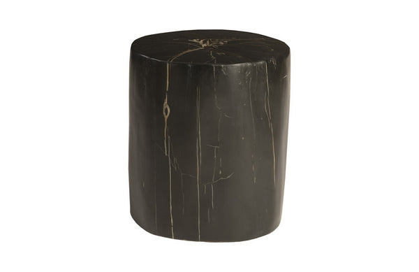 Cast Petrified Wood Stool In Black & Gold
