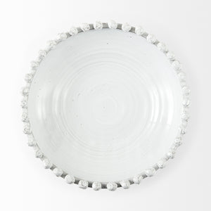 Basin 16" Round Off-White Glazed Decorative Bowl