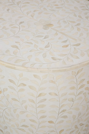 White Shell End Table