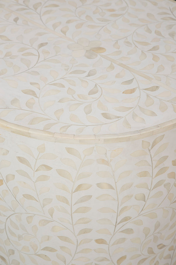 White Shell End Table