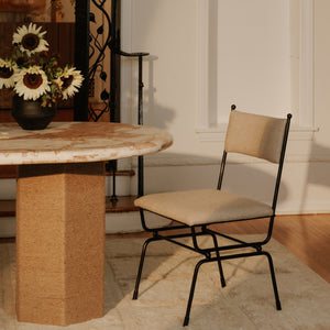 Moe's Posta Dining Chair with Soft Fabric Upholstery