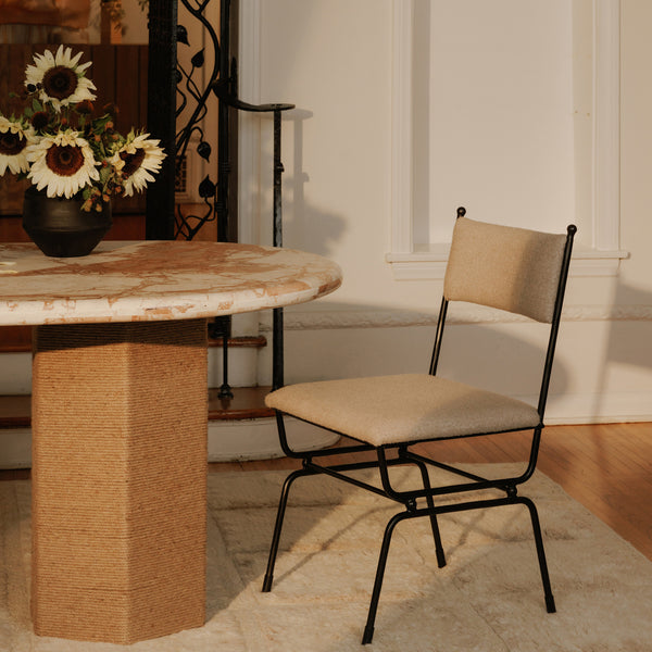 Moe's Posta Dining Chair with Soft Fabric Upholstery