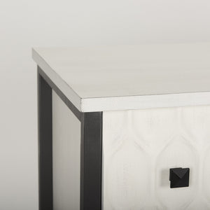 Savannah White Fir Veneer w/ Gray Metal 6-Drawer Sideboard