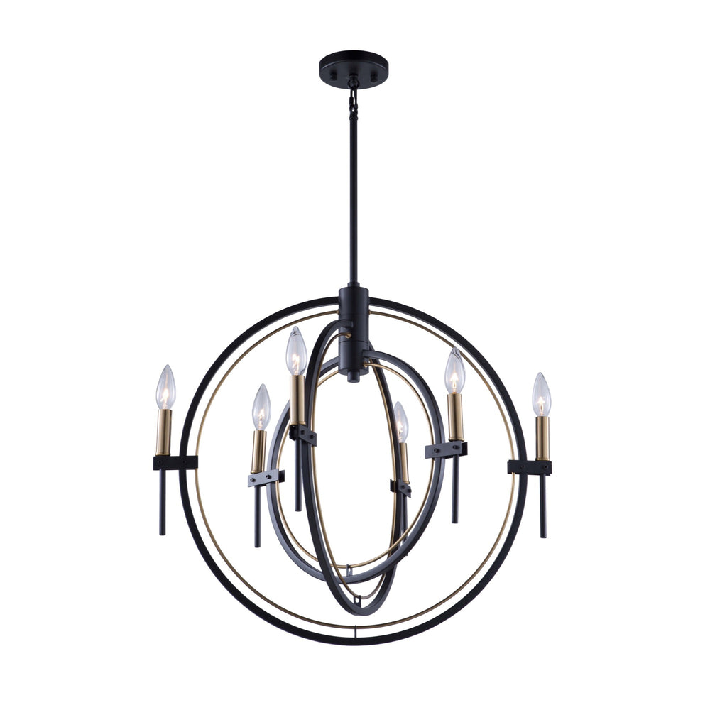 Anglesey AC11456 Chandelier in Matte Black & Harvest Brass