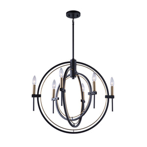Anglesey AC11456 Chandelier in Matte Black & Harvest Brass