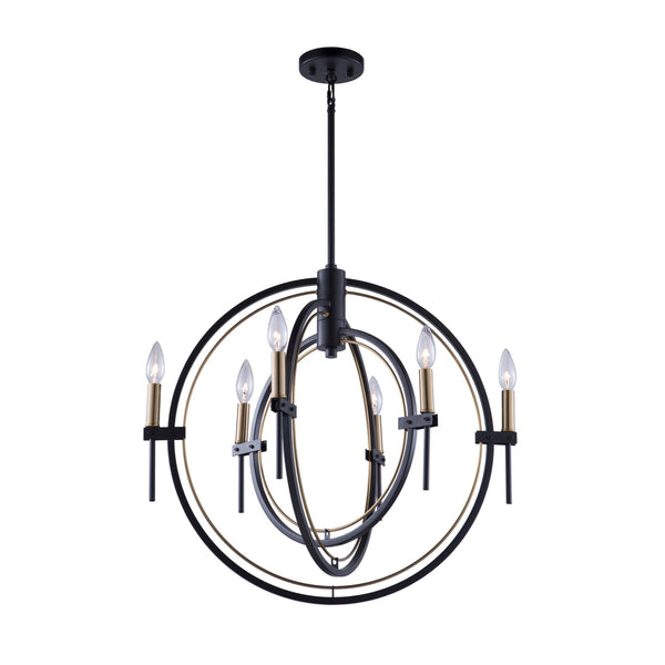 Anglesey AC11456 Chandelier in Matte Black & Harvest Brass