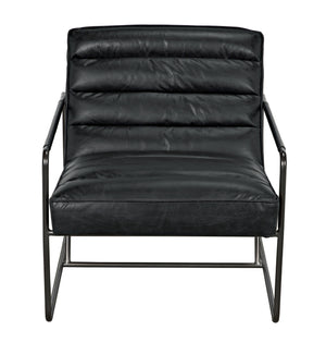 Demeter Chair, Metal and Leather