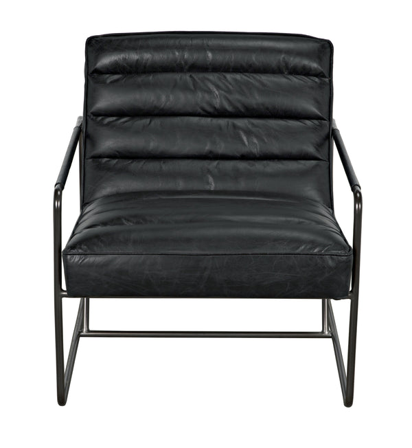 Demeter Chair, Metal and Leather
