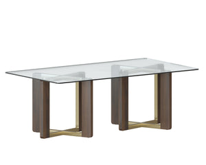 GLASS DINING TABLE TOP - RECTANGULAR - CLEAR - 86.5"