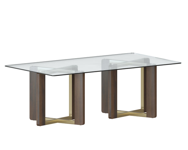 GLASS DINING TABLE TOP - RECTANGULAR - CLEAR - 86.5"