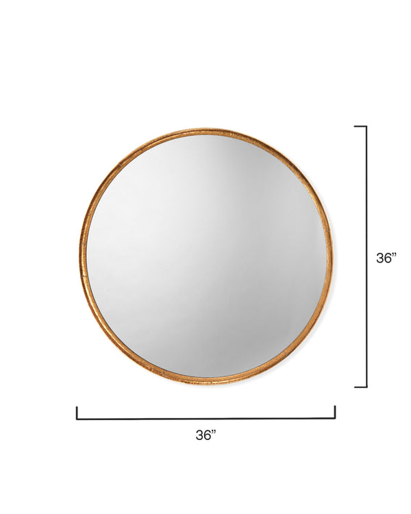 Refined Iron Round Wall Mirror, Gold