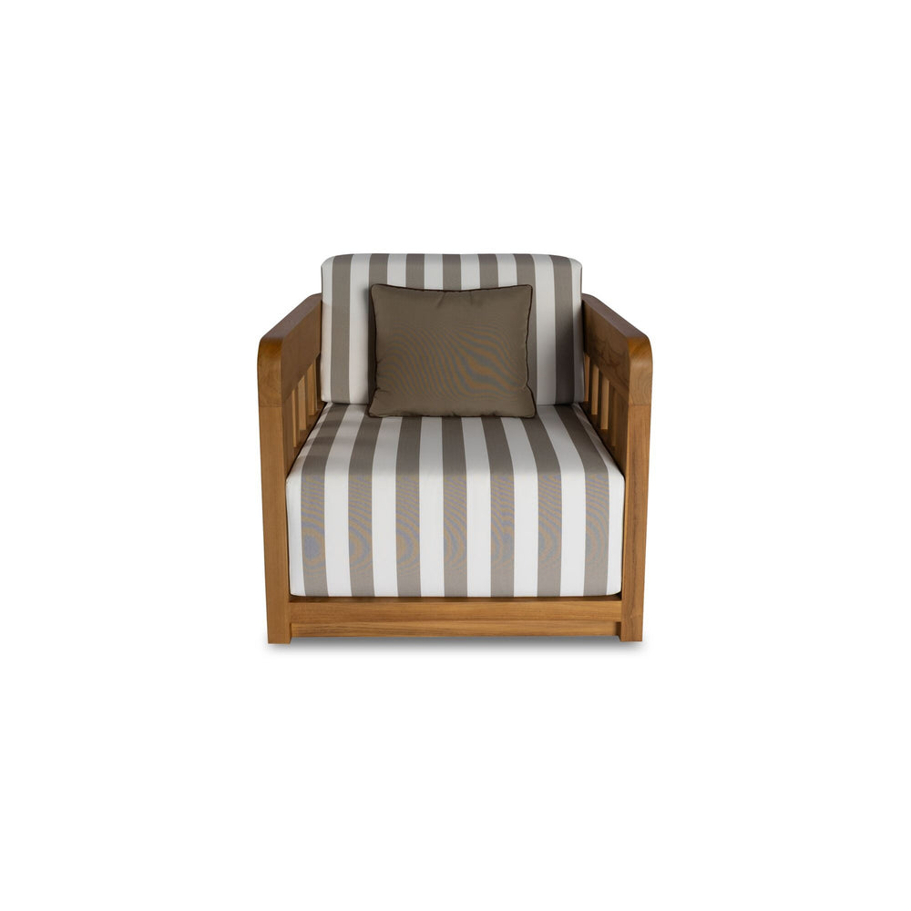 Adelaide Outdoor Accent Chair in Brown Stripe