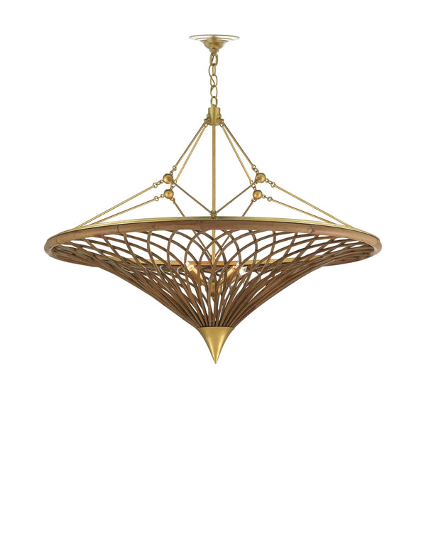 Gaborone Chandelier In Natural & Contemporary Gold Leaf