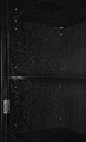 Noho Hutch in Mahogany, Hand-Rubbed Black with Light Brown Accents