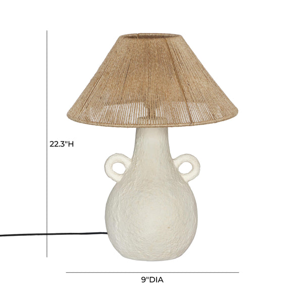 Lalit Natural & White Ceramic Table Lamp