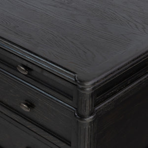 Toulouse Executive Desk In Distressed Black