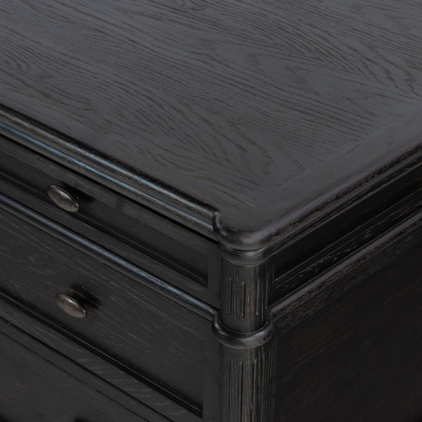 Toulouse Executive Desk In Distressed Black