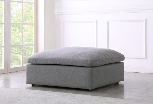 Carmen Cloud Ottoman In Grey Linen Fabric